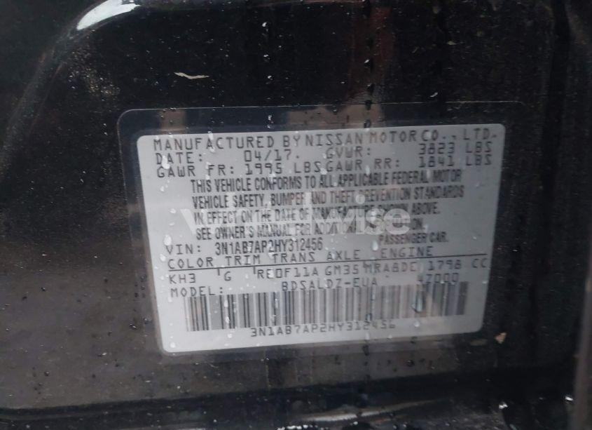 Photo 9 of 2017 Nissan Sentra SV (VIN 3N1AB7AP2HY312456)