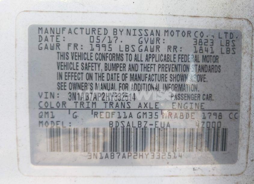 Photo 9 of 2017 Nissan Sentra S (VIN 3N1AB7AP2HY332514)