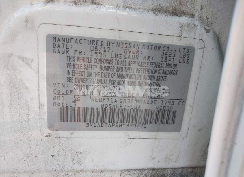 Photo 9 of 2017 Nissan Sentra S (VIN 3N1AB7AP2HY379770)