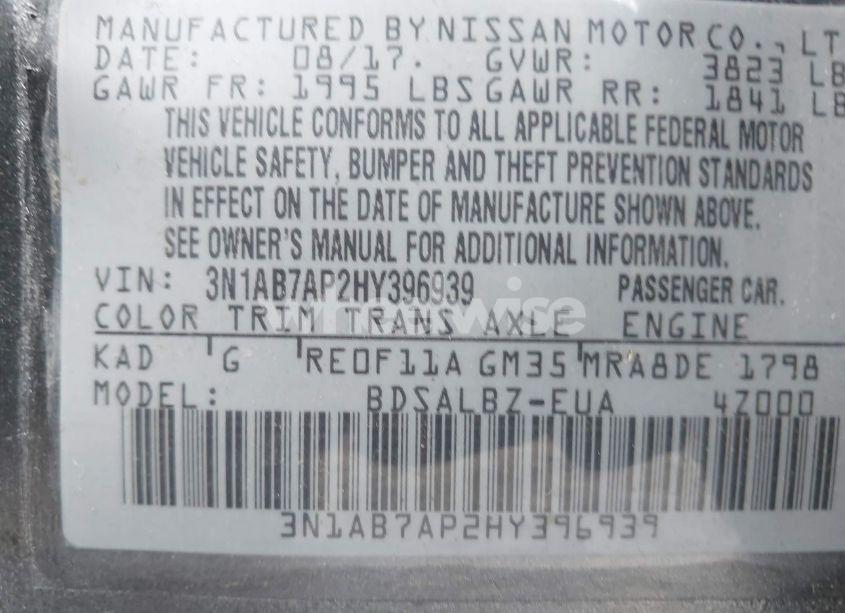 Photo 9 of 2017 Nissan Sentra S (VIN 3N1AB7AP2HY396939)