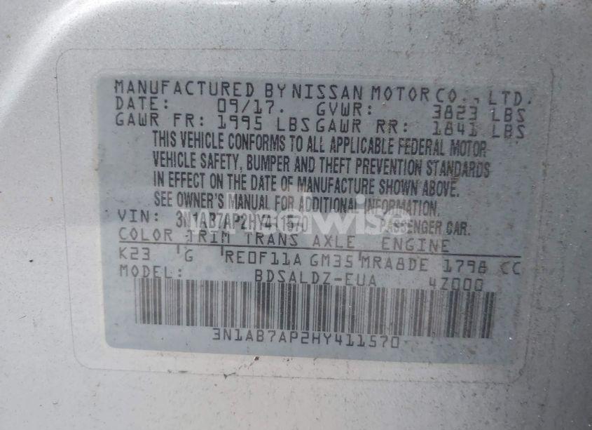 Photo 9 of 2017 Nissan Sentra SV (VIN 3N1AB7AP2HY411570)