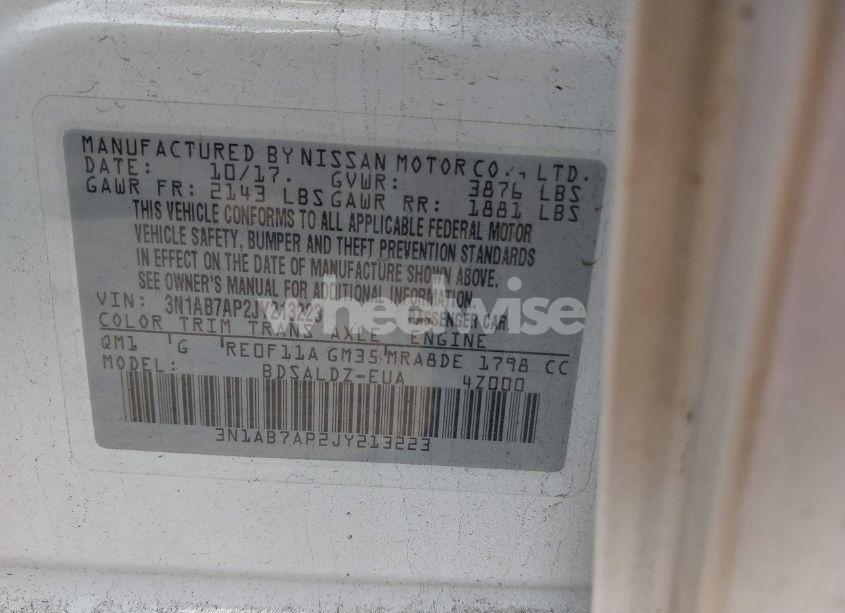 Photo 9 of 2018 Nissan Sentra SV (VIN 3N1AB7AP2JY213223)