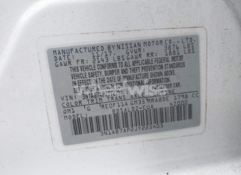 Photo 9 of 2018 Nissan Sentra SV (VIN 3N1AB7AP2JY225405)