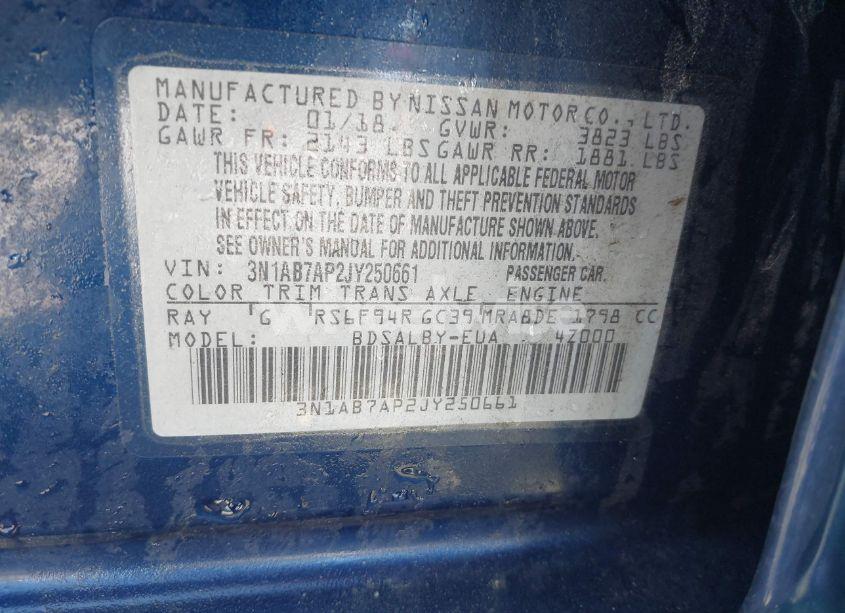 Photo 9 of 2018 Nissan Sentra S (VIN 3N1AB7AP2JY250661)