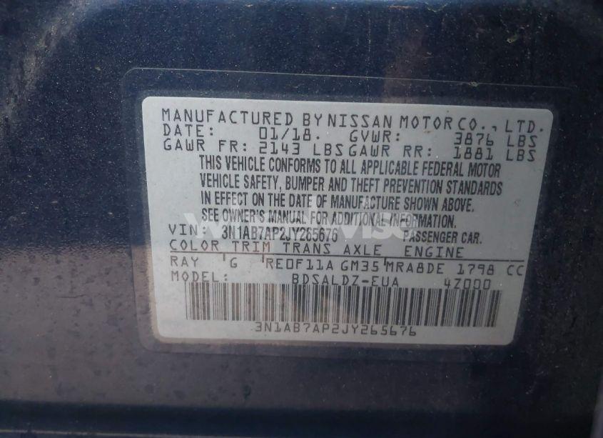 Photo 9 of 2018 Nissan Sentra SV (VIN 3N1AB7AP2JY265676)