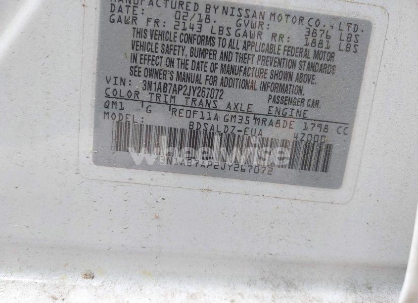 Photo 9 of 2018 Nissan Sentra SV (VIN 3N1AB7AP2JY267072)