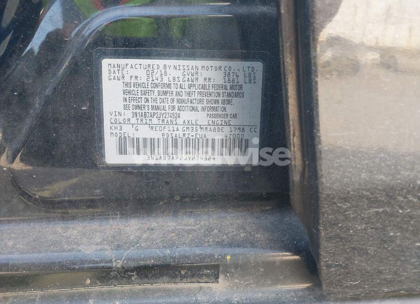 Photo 9 of 2018 Nissan Sentra SR (VIN 3N1AB7AP2JY274524)