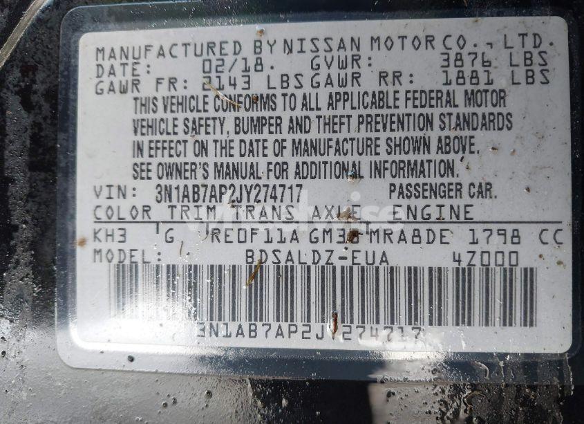 Photo 9 of 2018 Nissan Sentra SV (VIN 3N1AB7AP2JY274717)