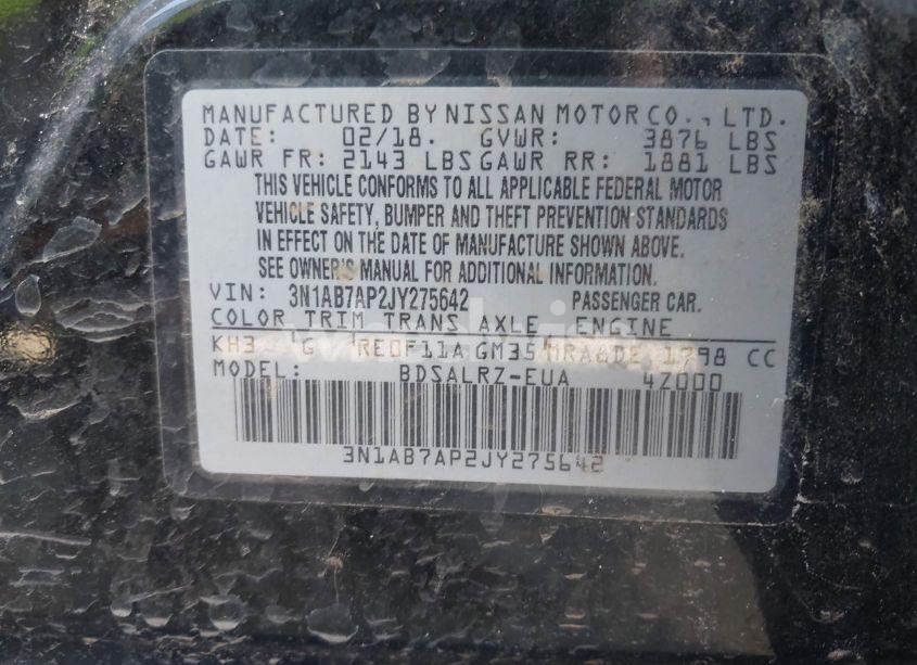 Photo 9 of 2018 Nissan Sentra SR (VIN 3N1AB7AP2JY275642)