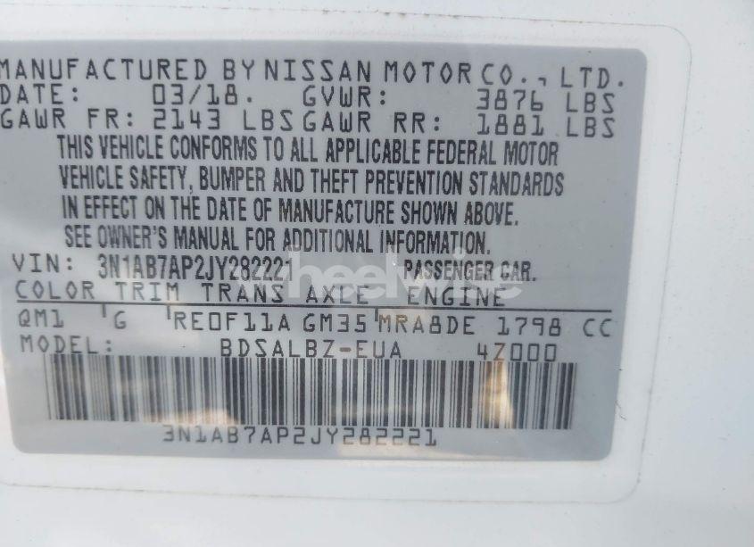 Photo 9 of 2018 Nissan Sentra S (VIN 3N1AB7AP2JY282221)