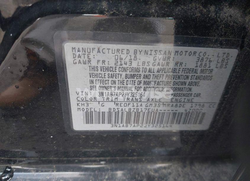 Photo 9 of 2018 Nissan Sentra S (VIN 3N1AB7AP2JY325164)