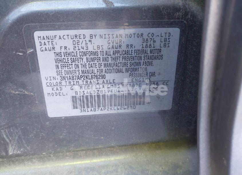 Photo 9 of 2019 Nissan Sentra SV (VIN 3N1AB7AP2KL626290)