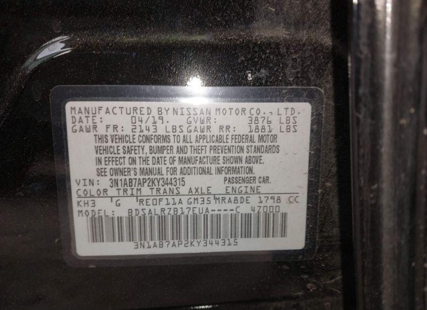 Photo 9 of 2019 Nissan Sentra SR (VIN 3N1AB7AP2KY344315)