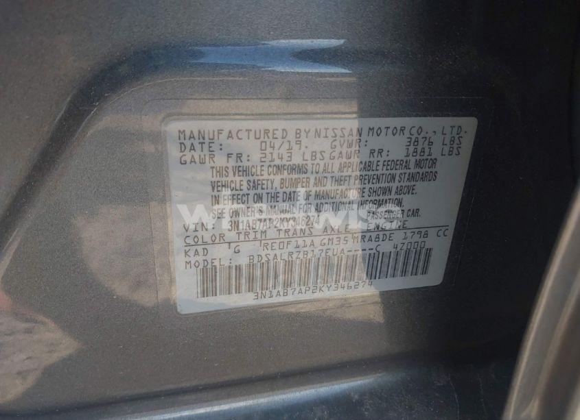 Photo 9 of 2019 Nissan Sentra SR (VIN 3N1AB7AP2KY346274)