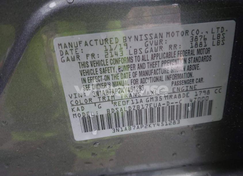 Photo 9 of 2019 Nissan Sentra SV (VIN 3N1AB7AP2KY451283)