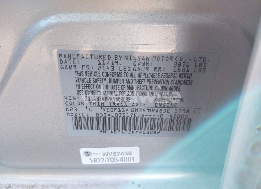 Photo 9 of 2019 Nissan Sentra S (VIN 3N1AB7AP2KY453082)