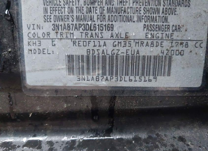 Photo 9 of 2013 Nissan Sentra SL (VIN 3N1AB7AP3DL615169)