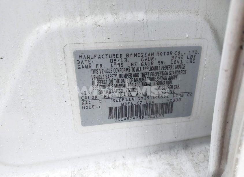 Photo 9 of 2013 Nissan Sentra S (VIN 3N1AB7AP3DL763029)