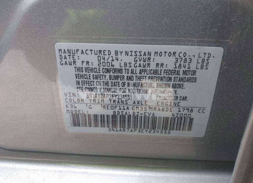 Photo 9 of 2014 Nissan Sentra SV (VIN 3N1AB7AP3EY234555)