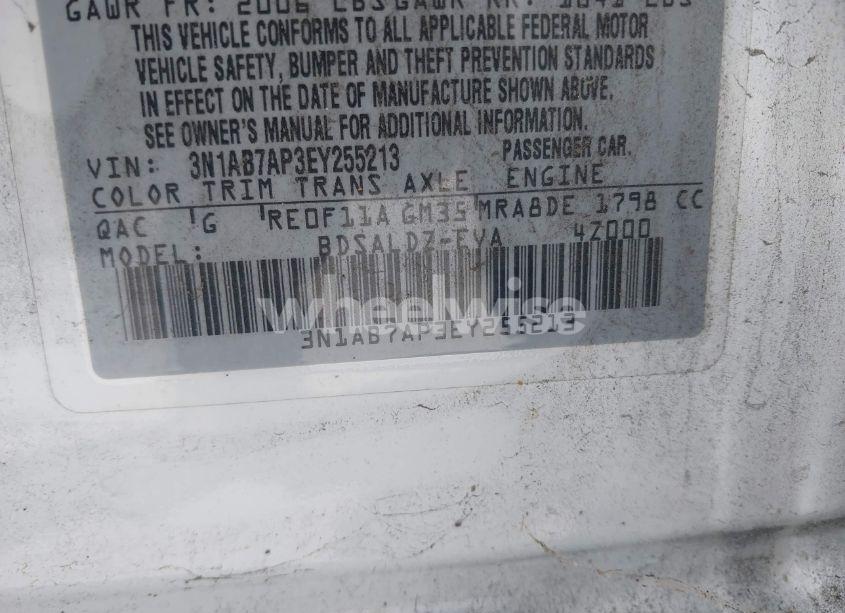 Photo 9 of 2014 Nissan Sentra FE+ S/FE+ SV/S/SL/SR/SV (VIN 3N1AB7AP3EY255213)