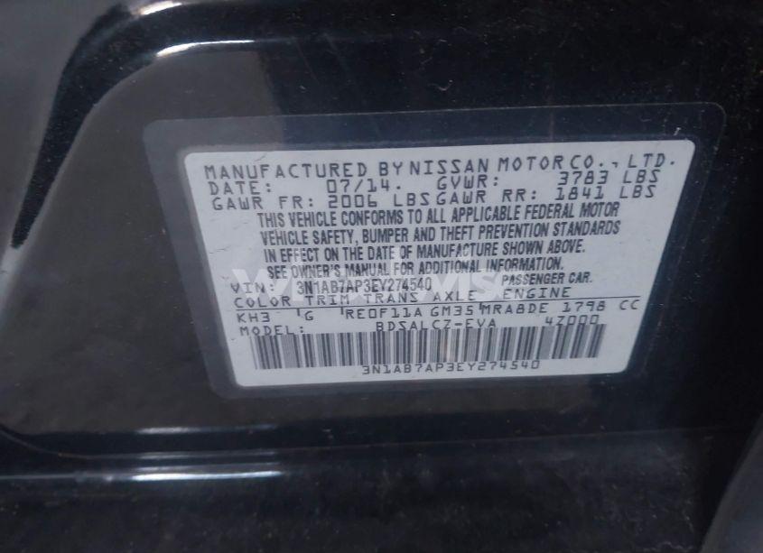 Photo 9 of 2014 Nissan Sentra S (VIN 3N1AB7AP3EY274540)