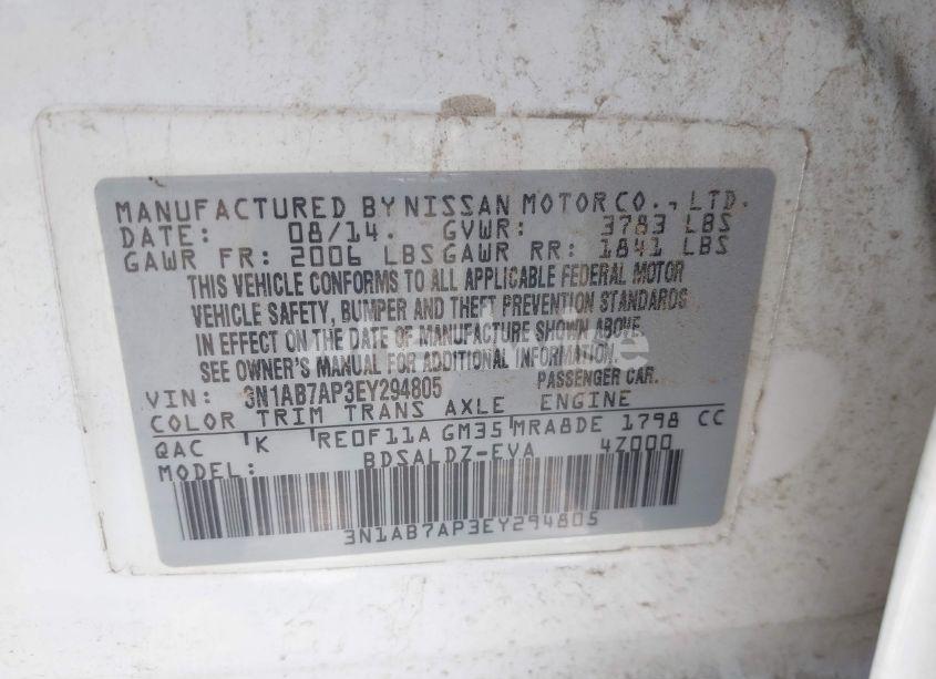 Photo 9 of 2014 Nissan Sentra SV (VIN 3N1AB7AP3EY294805)