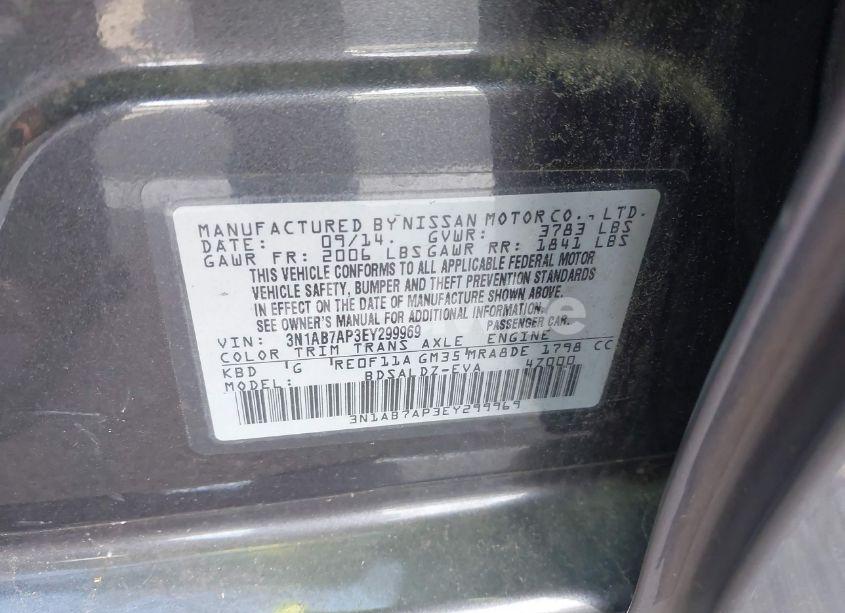 Photo 9 of 2014 Nissan Sentra SV (VIN 3N1AB7AP3EY299969)