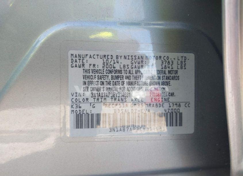 Photo 9 of 2014 Nissan Sentra SV (VIN 3N1AB7AP3EY314681)