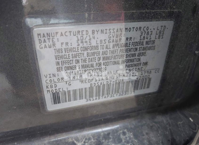 Photo 9 of 2014 Nissan Sentra SV (VIN 3N1AB7AP3EY323039)