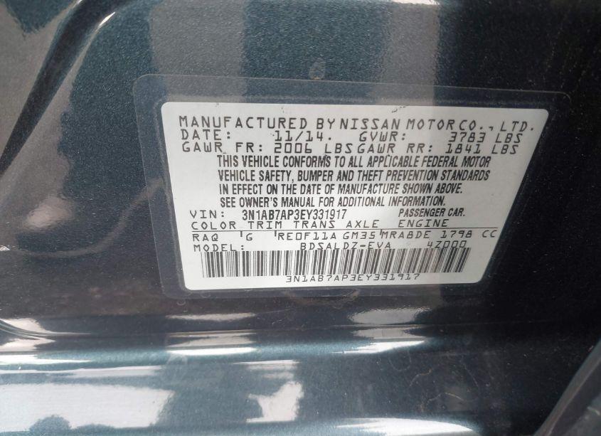 Photo 9 of 2014 Nissan Sentra SV (VIN 3N1AB7AP3EY331917)