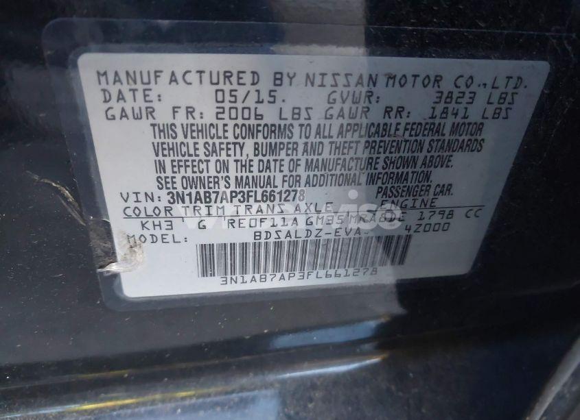Photo 9 of 2015 Nissan Sentra FE+ S/S/SL/SR/SV (VIN 3N1AB7AP3FL661278)