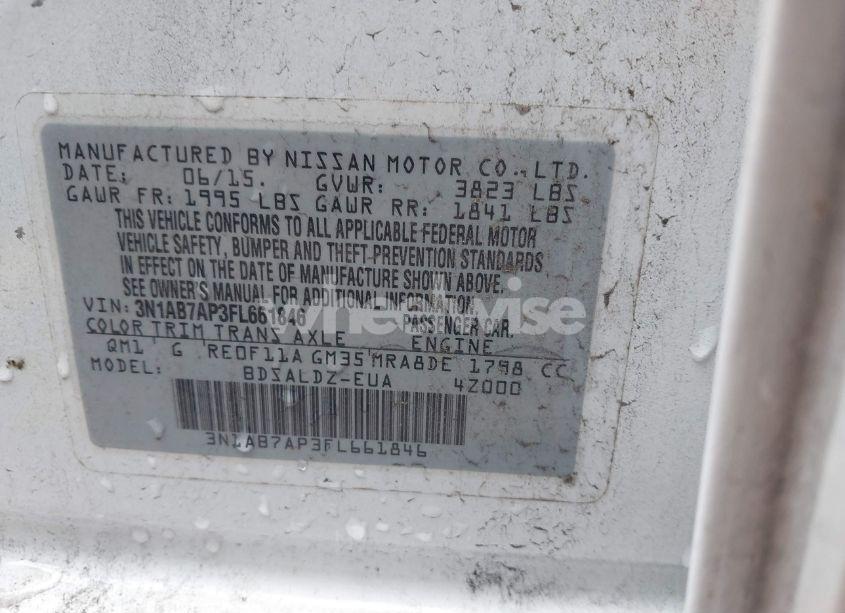 Photo 9 of 2015 Nissan Sentra SV (VIN 3N1AB7AP3FL661846)