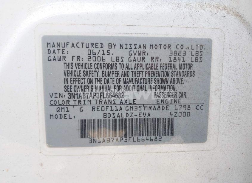 Photo 9 of 2015 Nissan Sentra SV (VIN 3N1AB7AP3FL664682)