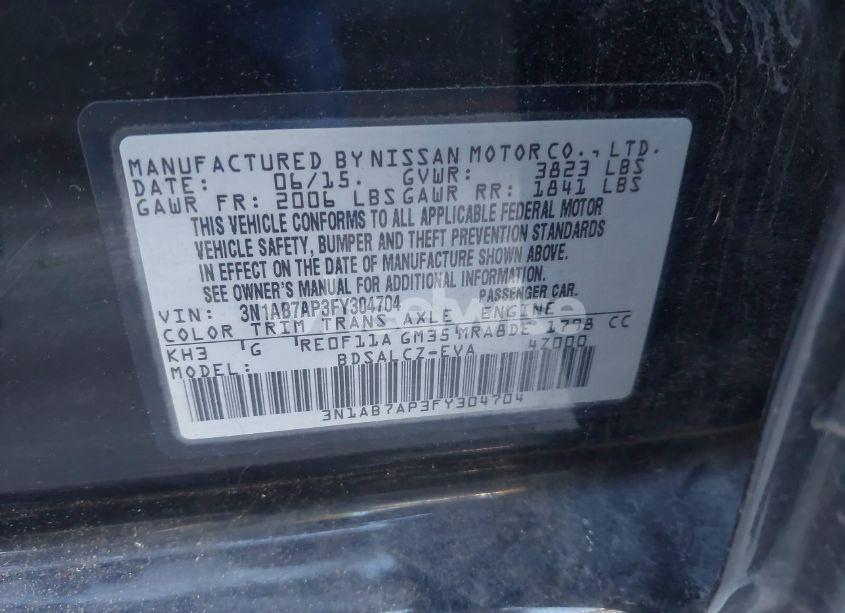 Photo 9 of 2015 Nissan Sentra S (VIN 3N1AB7AP3FY304704)
