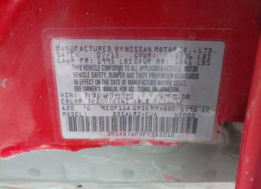 Photo 9 of 2015 Nissan Sentra SR (VIN 3N1AB7AP3FY315010)
