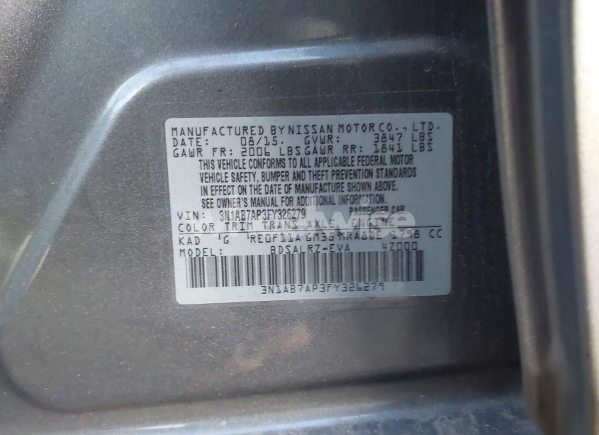 Photo 9 of 2015 Nissan Sentra SR (VIN 3N1AB7AP3FY326279)