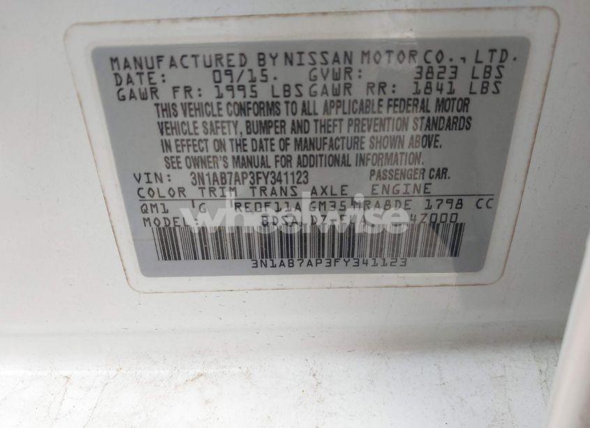 Photo 9 of 2015 Nissan Sentra SV (VIN 3N1AB7AP3FY341123)