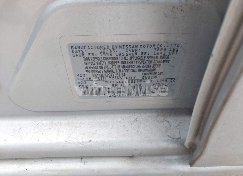Photo 9 of 2015 Nissan Sentra S (VIN 3N1AB7AP3FY351134)