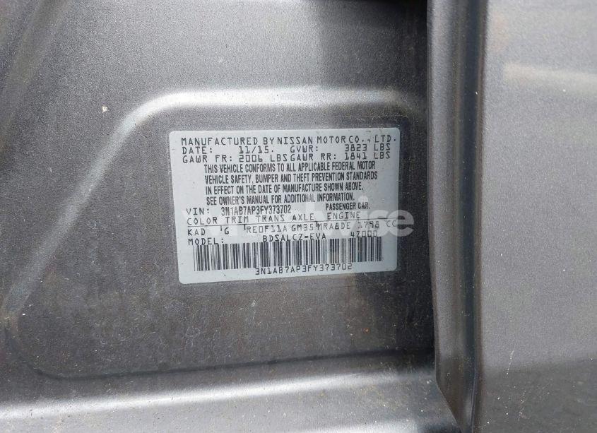 Photo 9 of 2015 Nissan Sentra S (VIN 3N1AB7AP3FY373702)