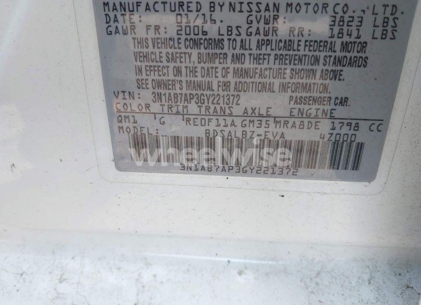 Photo 9 of 2016 Nissan Sentra S (VIN 3N1AB7AP3GY221372)