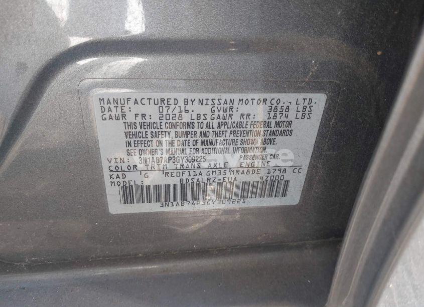 Photo 9 of 2016 Nissan Sentra SR (VIN 3N1AB7AP3GY309225)