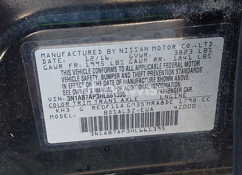 Photo 9 of 2017 Nissan Sentra SV (VIN 3N1AB7AP3HL661395)