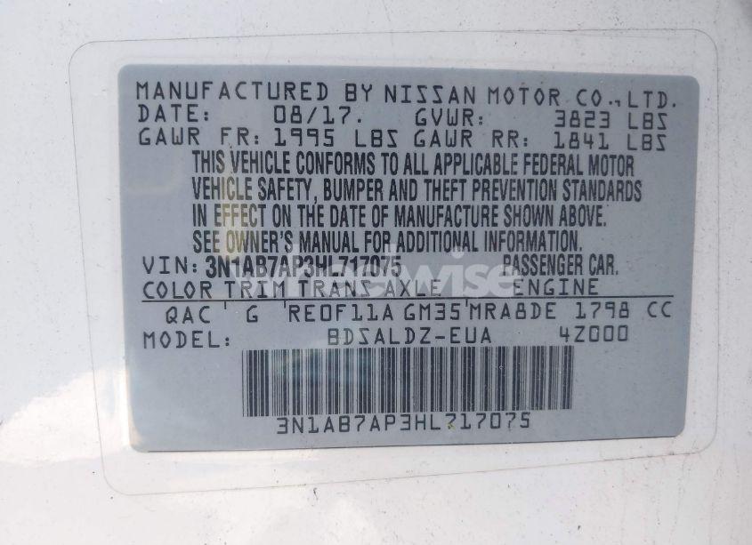 Photo 9 of 2017 Nissan Sentra SV (VIN 3N1AB7AP3HL717075)