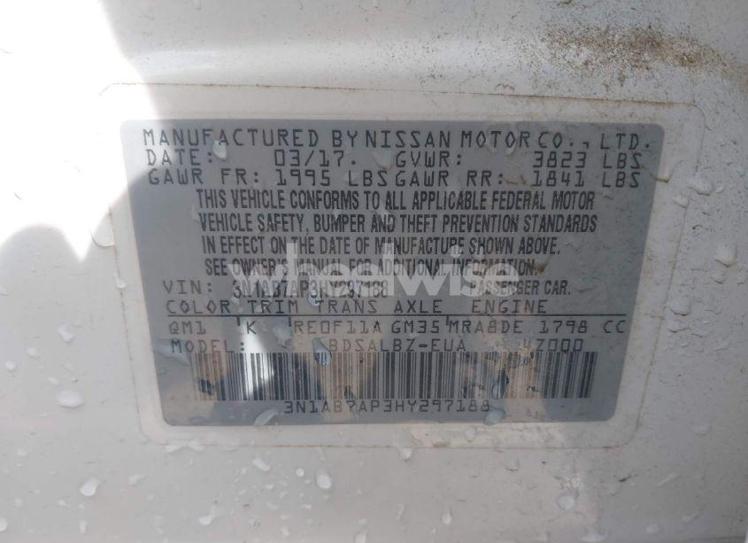 Photo 9 of 2017 Nissan Sentra S (VIN 3N1AB7AP3HY297188)