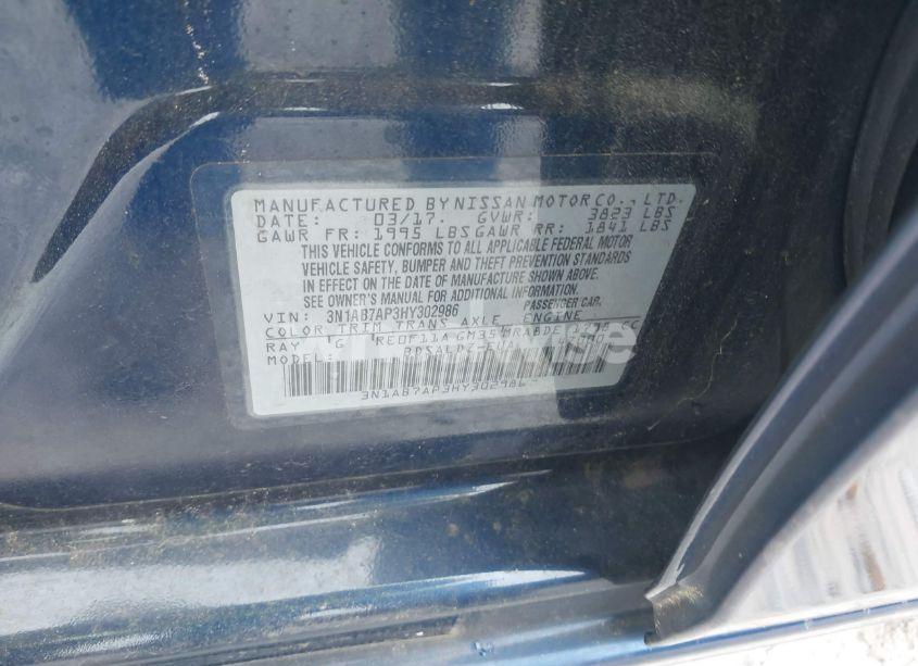 Photo 9 of 2017 Nissan Sentra SV (VIN 3N1AB7AP3HY302986)