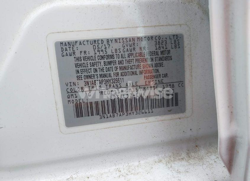 Photo 9 of 2017 Nissan Sentra SV (VIN 3N1AB7AP3HY326611)