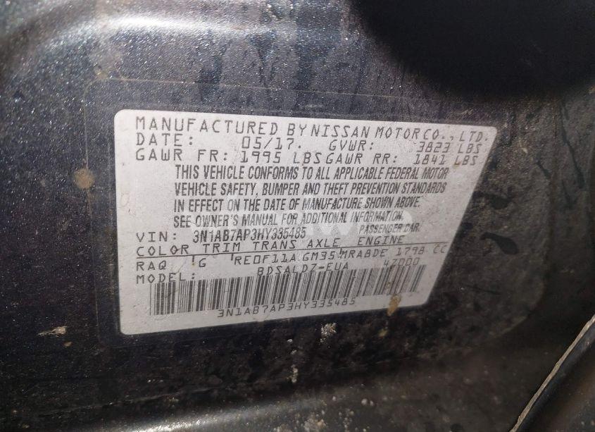 Photo 9 of 2017 Nissan Sentra SV (VIN 3N1AB7AP3HY335485)