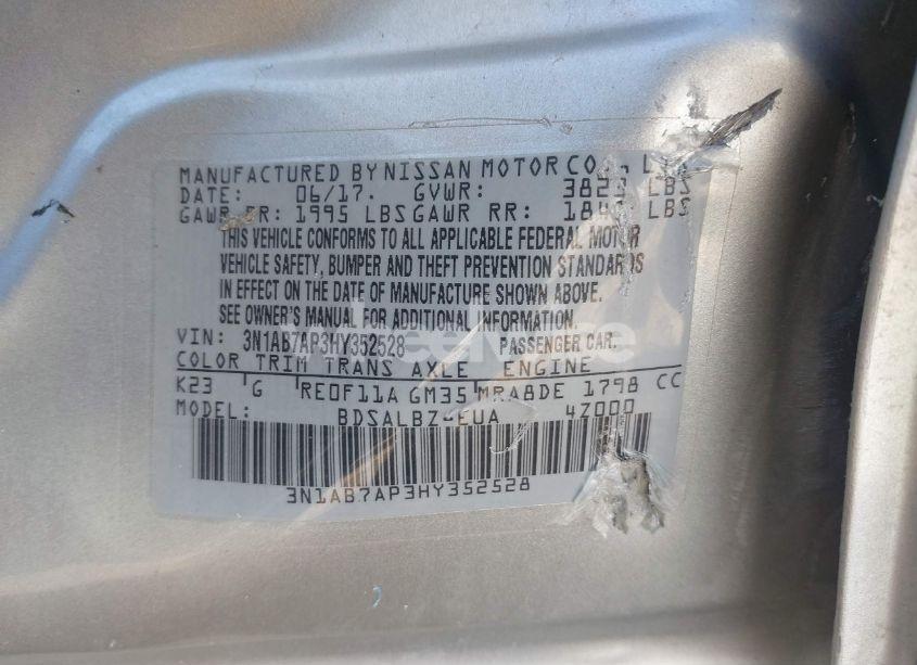 Photo 9 of 2017 Nissan Sentra S (VIN 3N1AB7AP3HY352528)