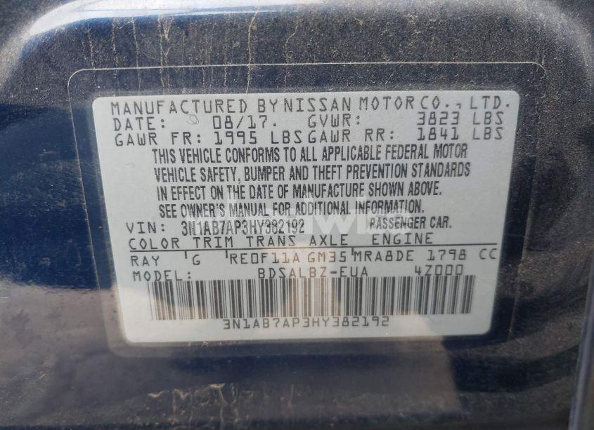 Photo 9 of 2017 Nissan Sentra S (VIN 3N1AB7AP3HY382192)