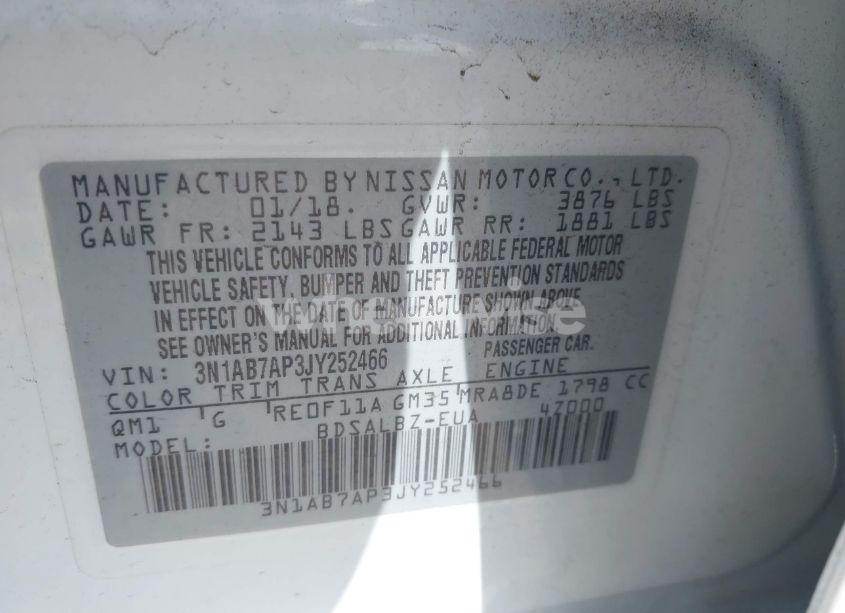 Photo 9 of 2018 Nissan Sentra S (VIN 3N1AB7AP3JY252466)